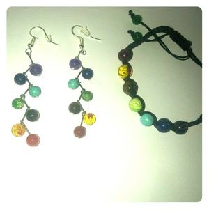 Chakra Earrings and Bracelet set